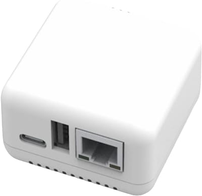 Netwerk Print Server - USB Printer Adapter - Printen Delen - Compact Ontwerp - 5.3 x 4 cm - Wit