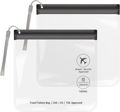 Transparante toilettas set van 4 met lanyard - Ideaal voor reizen, make-up en organisatie