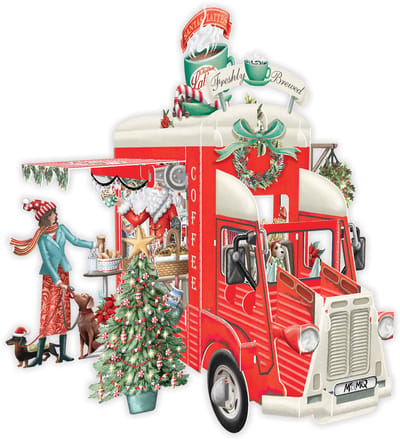 3D-Pop Up Wenskaart Christmas Coffee - Laser gesneden kerstkaart