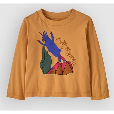 Patagonia Graphic Baby Kids Longsleeve T-Shirt oranje