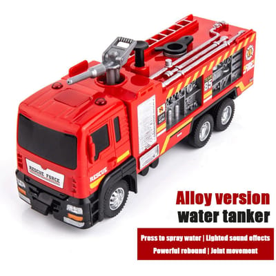 Legering Waterstraal Brandweerwagen Speelgoed met Geluid Licht Ladder Reddingsmodel Kinder Verjaardagscadeau
