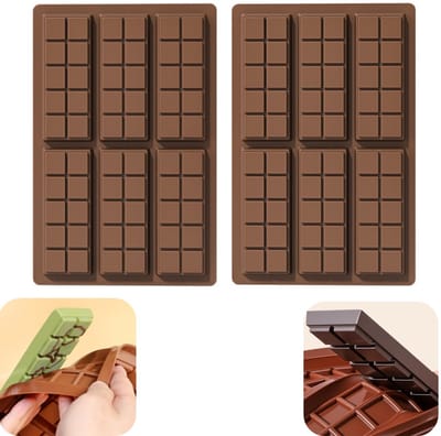 2 stuks mal - chocolade mal - pudding mal - blok taart mal - siliconen mal - waterwasbaar - herbruikbaar - gemakkelijk schoon te maken - kookaccessoires - geschikt voor bakkerijen, keukens, dessertwinkels (bruin, 26*17cm)