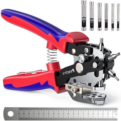 Gatentang voor riemgaten - leer puncher met hefboom - perforatietang voor leer en stof - professionele gatentang 2-25-3-35-4-45 mm