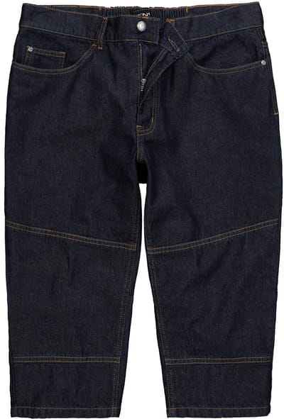 Men Plus - Heren - 3/4-jeans denim 5-pocket elastische tailleband - Donkerblauw denim - Maat 52