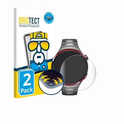 BROTECT - Screenprotector voor Huawei Watch 4 Pro Space Edition - Folie Beschermfolie transparant volledig dekking - 2 Stuks