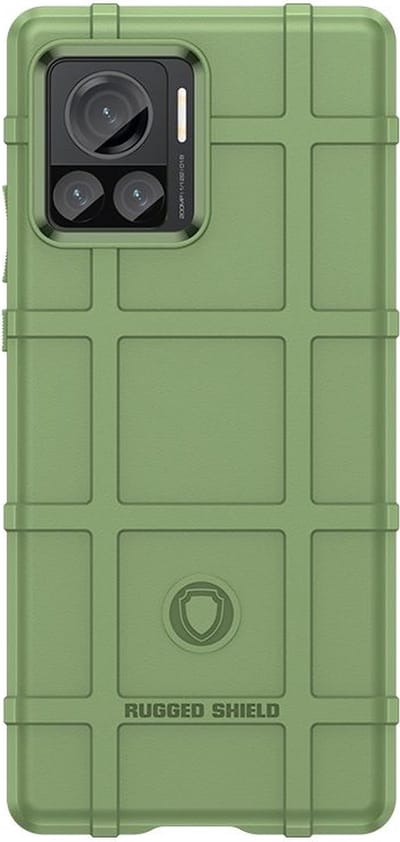 MobyDefend Hoesje - Geschikt voor Motorola Edge 30 Ultra - Rugged Shield TPU Backcover - Groen