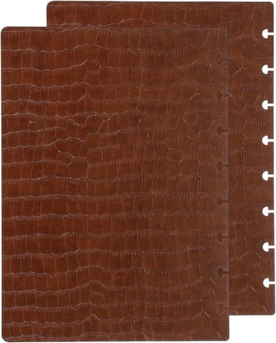 Lederen discbound notitieboekhoes A5, 6.3" x 8.6", krokodillenpatroon, planner hoes voor kantoor, duurzaam en stijlvol