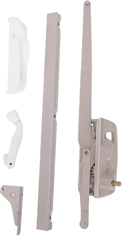 Raamkruk Set - Openslaande Raamgreep - Raam Reparatie - Gehard Stalen Arm - 45 x 31 x 5 cm - Wit