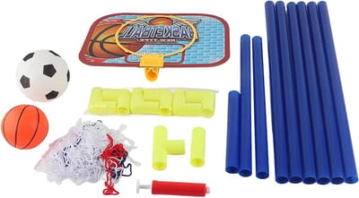 Sportcombinatie Set - Basketbal Voetbal - Buiten Spelen - Twee Sporten Eén Set - 106x120x46cm - Multicolor