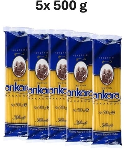 Nuh’un Ankara Spaghetti 5x500g – Premium Turkse Pasta | Voordeelverpakking | Perfect Al Dente