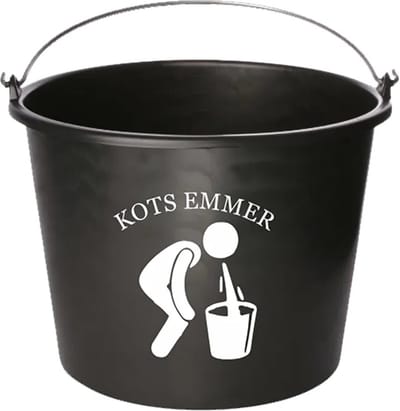 Emmer - Kots emmer - Cadeau emmer - met tekst - 12 liter - zwart