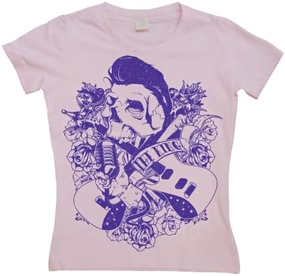 Hybris Dames-T-shirt 'The King Is Dead' Girly SH-5-15179-LFH2-7