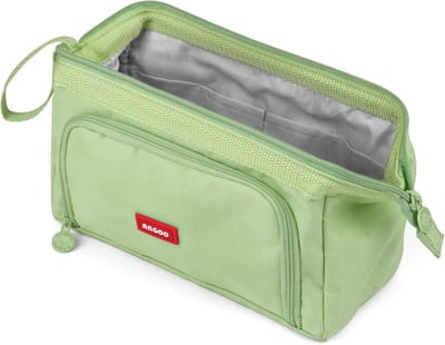 Groot etui voor school, duurzaam organisatie etui voor tieners en volwassenen, veelzijdige pen holder in groen