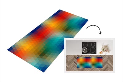 Keukenloper - Loper keuken - Design - Retro - Patronen - Pixel - 120x50 cm - Keukenloper vinyl