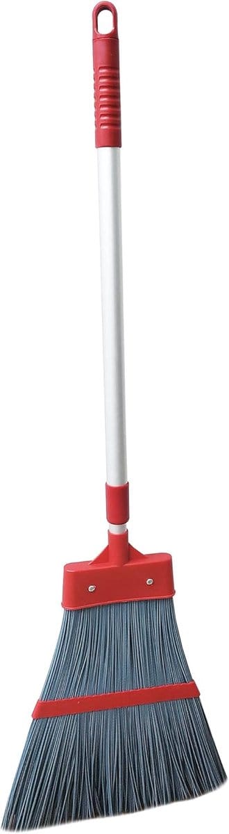 Tuinbezem Telescoopsteel - Buitenbezem Veeg - Terras Schoonmaken - Verstelbare Lengte - 105 tot 150cm - Rood