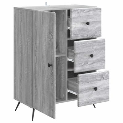 vidaXL - Dressoir - Grijs - sonoma - 66 - x - 34,5 - x - 90 - cm - Bewerkt - hout