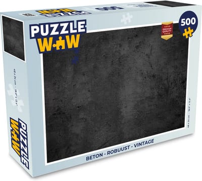 Puzzel Beton - Robuust - Vintage - Rustiek - Grijs - Zwart - Legpuzzel - Puzzel 500 stukjes