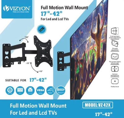 Vizyon VZ 42X - 17-42 Inch - Universele Monitor Muurbeugel - Wand Ophang Beugel Steun - Televisie Ophangsysteem Muur Ophangbeugel - Wall Mount Houder - TV Monitorbeugel Wandsteun Ophangsysteem - Licht Kantelbaar - 19 inch - 22 inch - 24 inch -32 inch