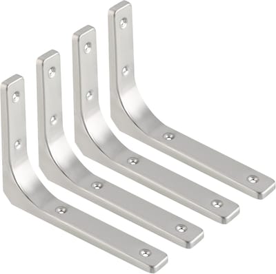 4 Stuks Wandbeugels voor Planken, 90 Graden L-vormige Hoek, Metalen Planksteunen 200MM x 150MM, Stevige Plankhouders voor Thuisgebruik en Kantoor