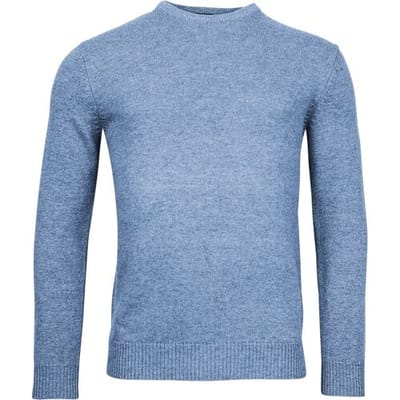 Baileys Trui Lamswol Ronde Hals Single Knit Licht Blauw / male