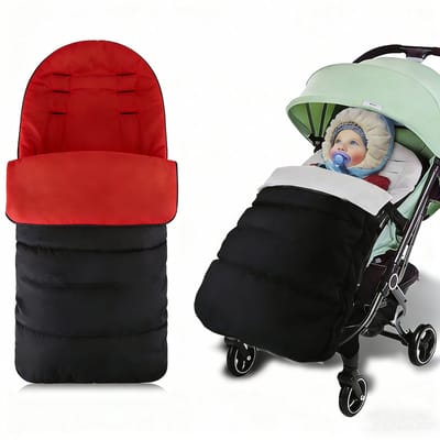 Universele Voetenzak voor Kinderwagen in de Winter - Zachte en Waterafstotende Babyvoetenzak - Warme voethoezen - winddicht - Rood