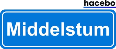 Hacebo - Plaatsnaam Sticker - 29x10 CM - Middelstum sticker - Verkeersborden sticker - grappige cadeaus - Middelstum