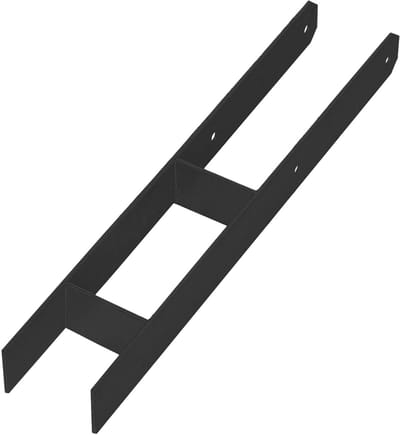 MK Trading Serie - Stalen Zwart Gegalvaniseerde H-Paaldrager - 100 mm - 600 mm