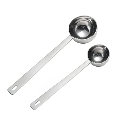 My Green Deal – RVS Koffieschepjes Set van 2 – Koffiemaatschepjes 15ml & 30ml – Duurzame Roestvrijstalen Maatlepels