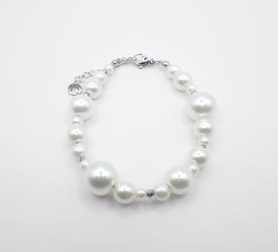 Colure® armband glasparels in diverse groottes met facet kraaltjes zilver