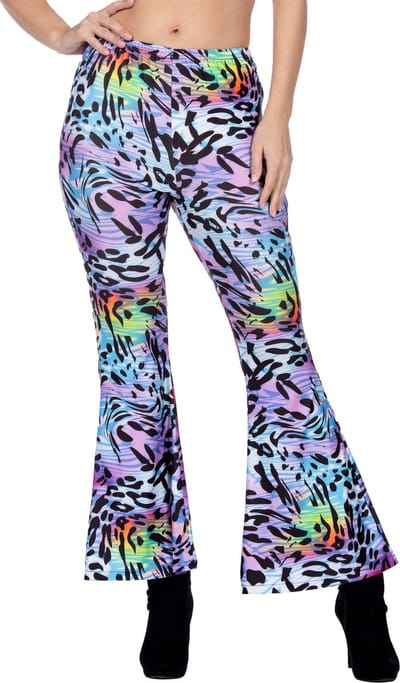 Hippiebroek Panter Paars - Dames - Volwassen - Foute Party - Carnaval - Hippie - Maat 36