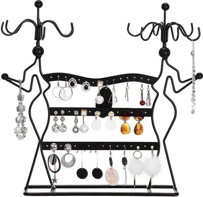 Luxe Sieradenhouder - Metalen Sieradenrekje - Sieraden organizer - Extra groot - Vintage - Zwart