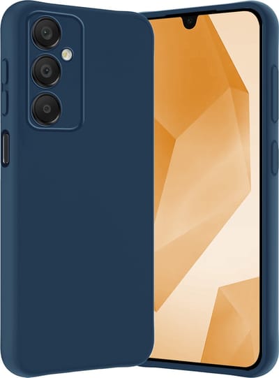 Hoes - Geschikt voor Samsung Galaxy A16 - Sterk & Shockproof - Hoesje Cover - Siliconen Case - Donkerblauw