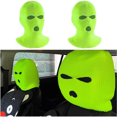 Daity 1 paar - Geestgezicht hoofdsteunhoezen - griezelige enge hoofdsteunhoezen voor auto's - Grappig wasbaar ademend gezicht auto hoofdsteun hoes beschermer voor Halloween