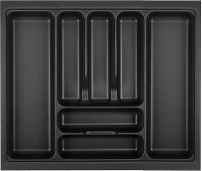 Orga-Box VIII Bestekinzet 511 x 480 mm Lava grijs met parelstructuur voor corpusbreedte: 600 mm in Häcker Keuken Lade-inzet