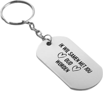 Akyol - ik wil samen met jou oud worden sleutelhanger - Vriend/vriendin - voor je geliefde - valentijnsdag - cadeautje - verjaardagscadeau - verjaardag - cadeau voor vriendin/vriend - cadeau - kado - geschenk - gift - vriendin/vriend artikelen