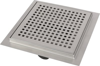 Douchegoot - Met flens - Vierkant - 15 x 15 cm - RVS