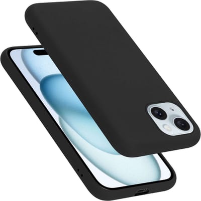 Cadorabo Hoesje geschikt voor Apple iPhone 15 in LIQUID ZWART - Beschermhoes gemaakt van flexibel TPU silicone Case Cover