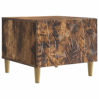 vidaXL - Salontafel - Gerookt - eiken - 50 - x - 49 - x - 40 - cm - Bewerkt - hout