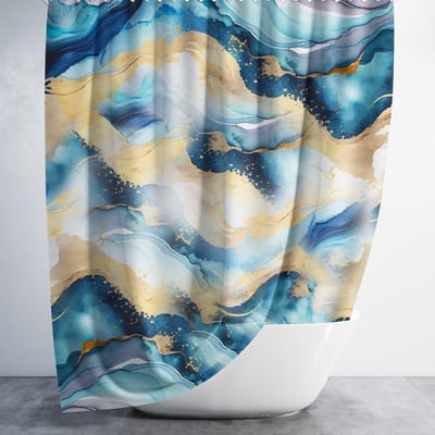 Casabueno - Waterdicht & Sneldrogend – 180x200 cm – Anti-Schimmel, Wasbaar & Duurzaam – Colour Marble – Badkamer Shower Curtain
