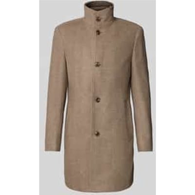 Slim fit lange wollen jas met visgraatmotief, model 'HYDE'