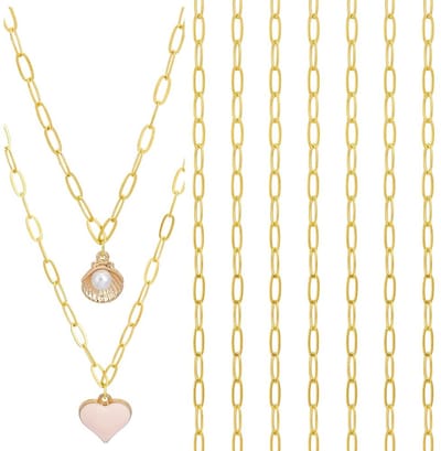 Dailygoods- Paperclip Ketting 25 Stuks - Gouden Sieraden Ketting - Messing Ketting - DIY Ketting Accessoires - 45 cm Lang - Duurzaam Materiaal - Sieradenketting