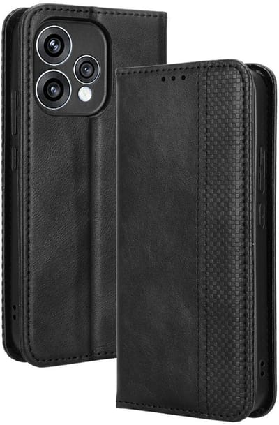 Coverup Hoesje - Geschikt voor OPPO Reno15 Hoesje - Coverup Vintage Style Book Case - Zwart