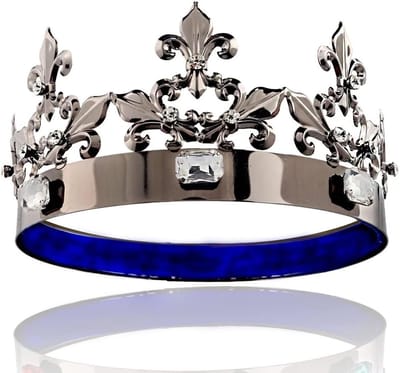 Barokke Prinsencrown met Zwarte en Witte Steentjes voor Kostuumfeesten, Halloween en Bruiloften - Haaraccessoires voor Koninklijke Look