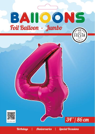 Folieballon 34" nmr. 4 - Roze