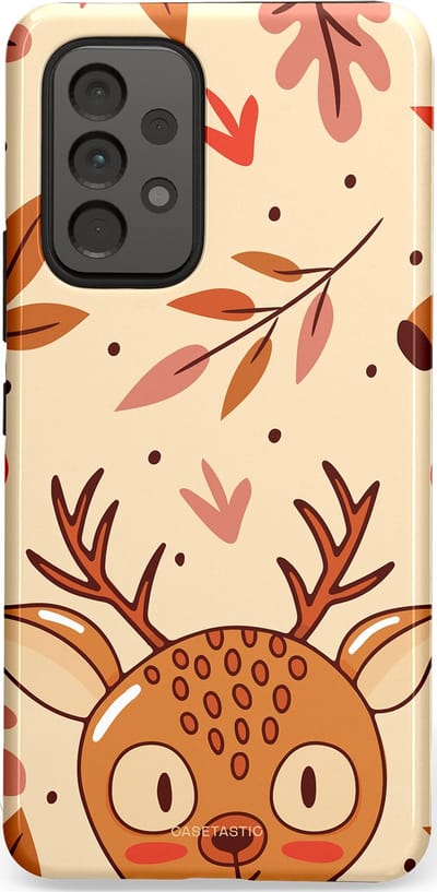 Casetastic hoesje geschikt voor Samsung Galaxy A53 (2022) 5G - Dubbellaagse bescherming - Hert in de herfst - Fashion Case - Zand Terracotta Rood