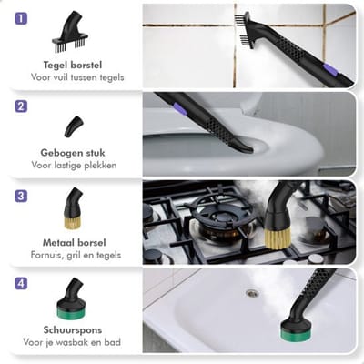 Motionflow 16-in-1 Stoomreiniger - Handstomer - Vlekkenreiniger - Diepte reiniging voor vloer, bank, badkamer en tapijt - tapijtreiniger