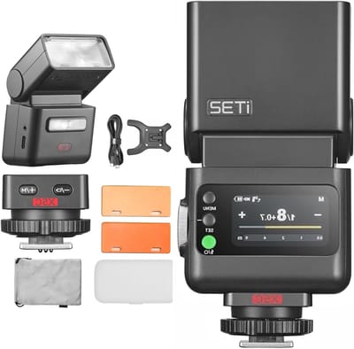 TTL Flitser met HSS, GN18 en Snelle Oplaadtijd - Camera Speedlite met LED Licht en Magnetische Filter voor Canon Camera's