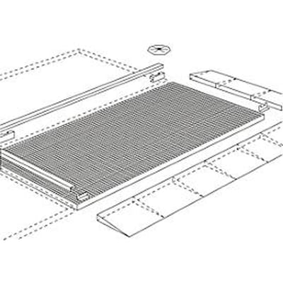 Verbindingselement voor asecos vloerelementen met B 2900 x H 78 mm, gegalvaniseerd staal, B 2820 x D 45 mm