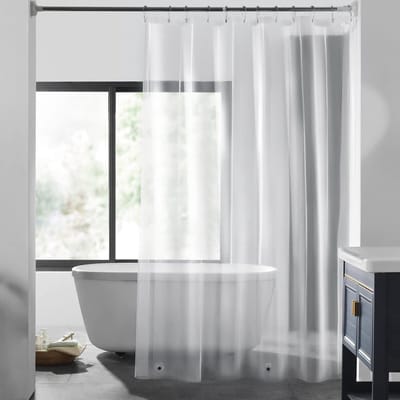 Waterdichte Douchegordijn van Transparant EVA, Milieuvriendelijk en Inclusief 12 Ringen en 3 Gewichten, Ideaal voor Badkamer en Badkuip (180x200cm)