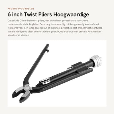 Dailygoods - 6 inch Twist Pliers - Hoogwaardige Koolstofstaal Knijp- en Draai Tang